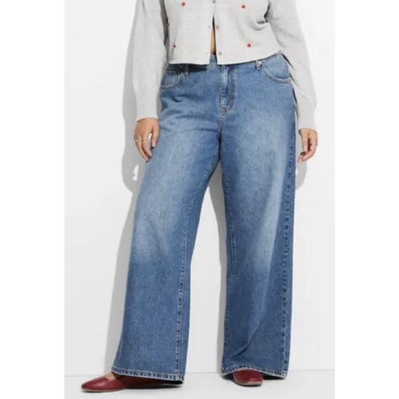 wild fable Denim - Y2K Baggy Low Rise Denim Jeans 14/R Wide Leg 90s Blue